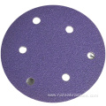 Purple Film Hook And Loop Wood Sandpaper Disc